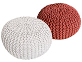 Sophie - Sitzhocker Pouf SET 2 - recycelte Baumwolle - Ø 55 cm H 37 cm